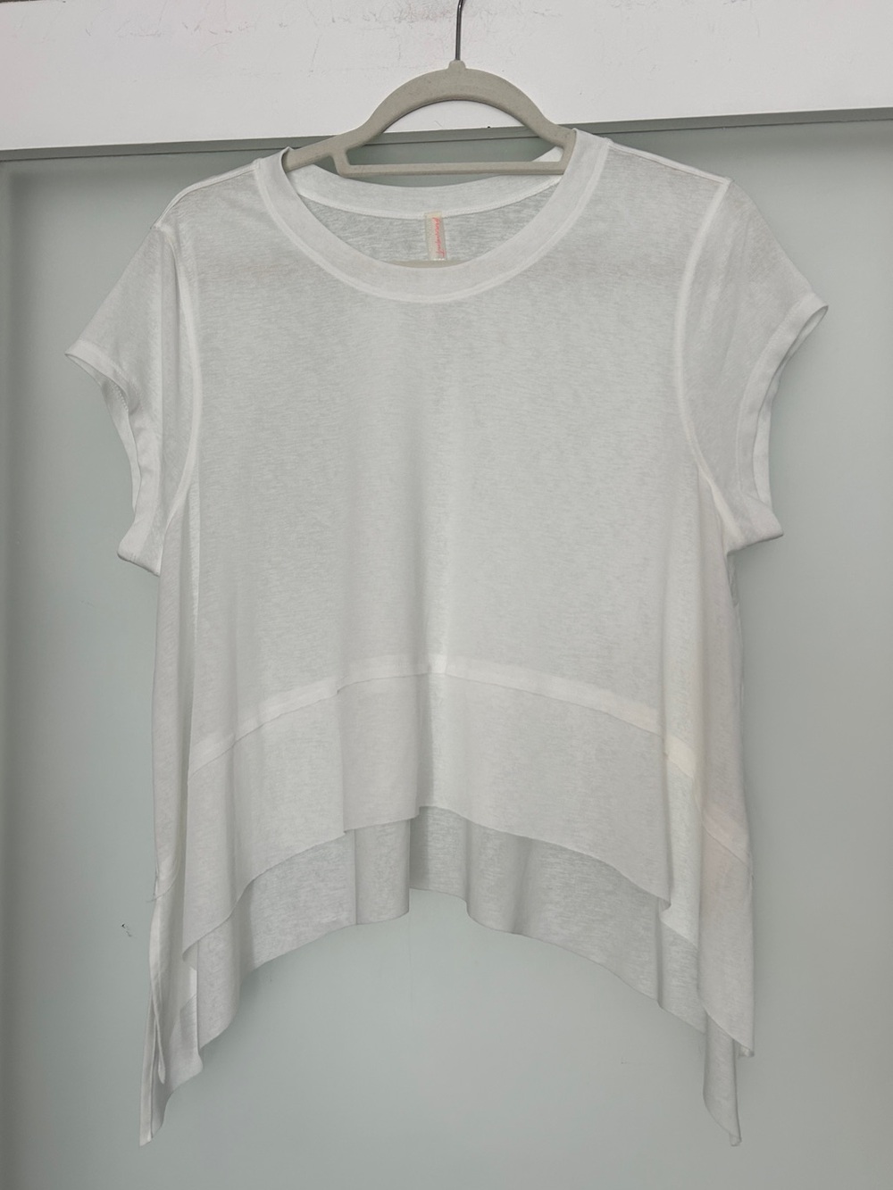 Free People Movement Tempo short sleeve tee white sheer L - Picture 3 of 8